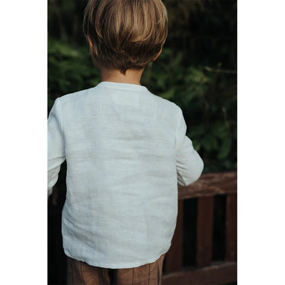 Chic Casual Cotton Linen Shirt Children's 2024 New Retro