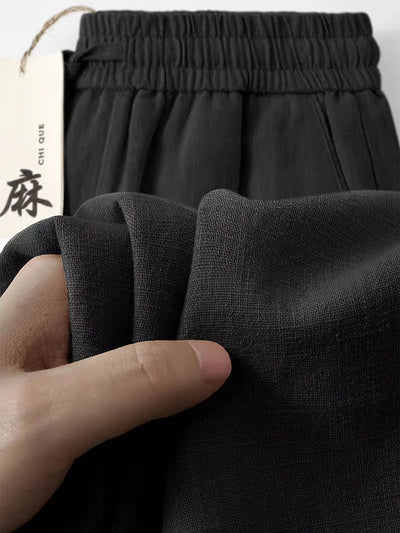 Straight Casual Cotton Linen Pants Men Wide Leg Lightweight Baggy Cotton Sweatpants Male Sport Jogger Straight Work Trousers