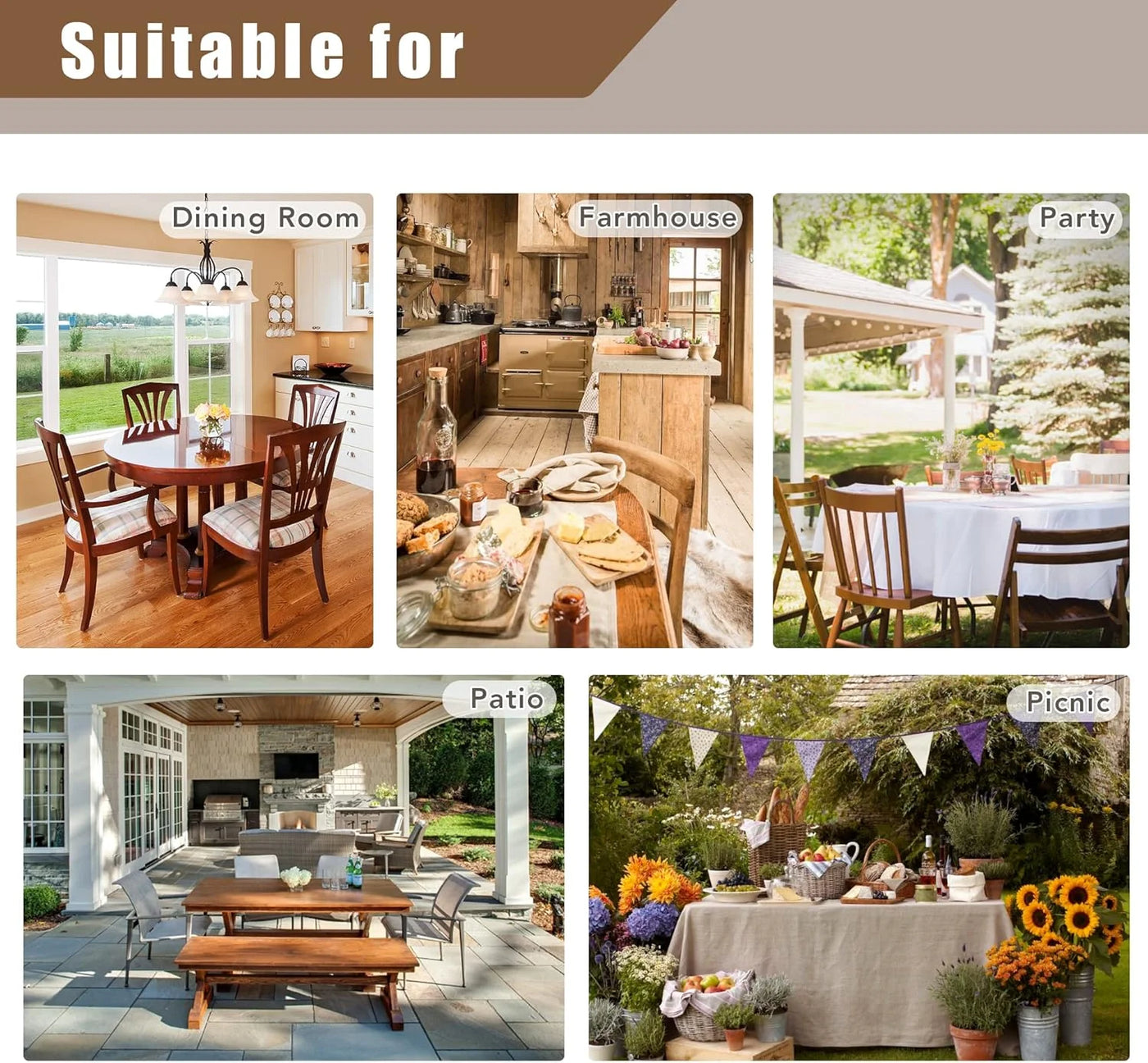 Linen-Effect Table Runner Waterproof