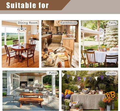 Linen-Effect Table Runner Waterproof