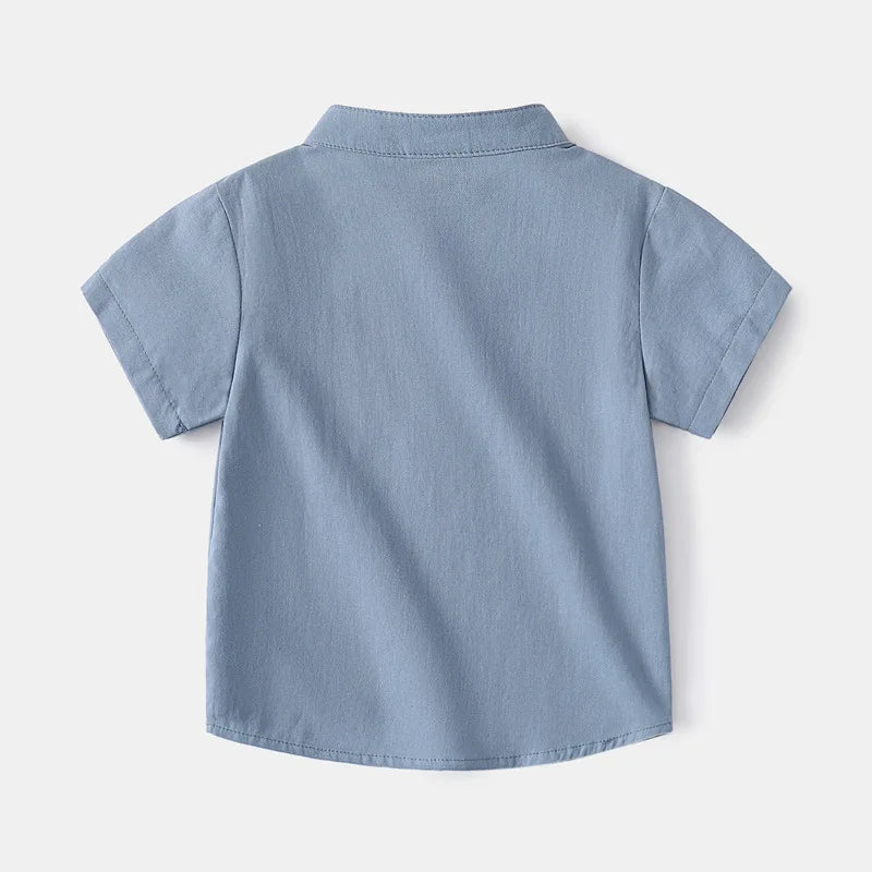 Short Sleeve Polo Shirt for Children Casual Mandarin