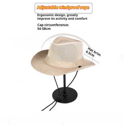 Summer Linen Hollowing Sun Hats British Gentleman