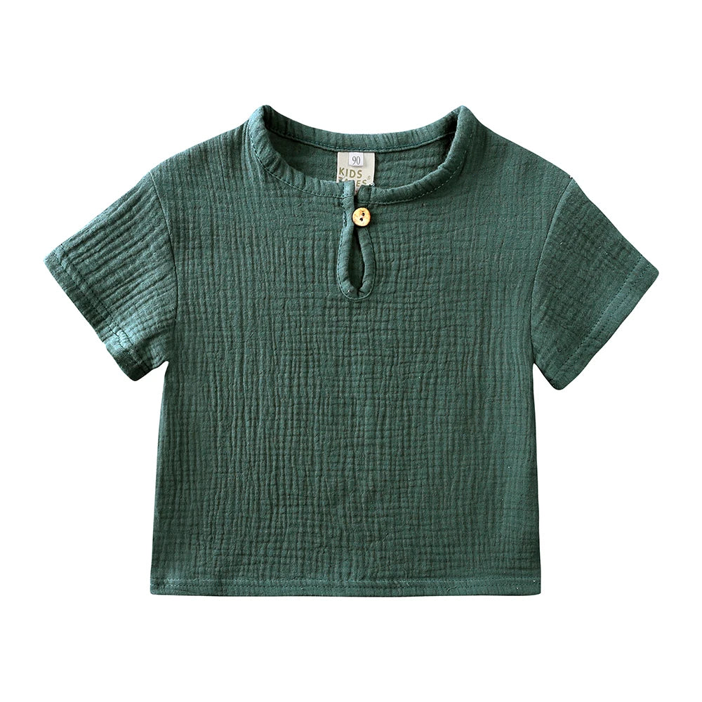 1-8T Kids Sets Summer Clothes Linen Cotton