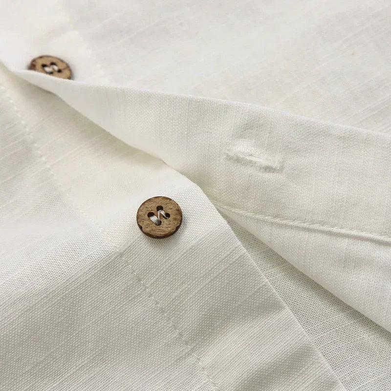 Boys Cotton And Linen Short-Sleeved