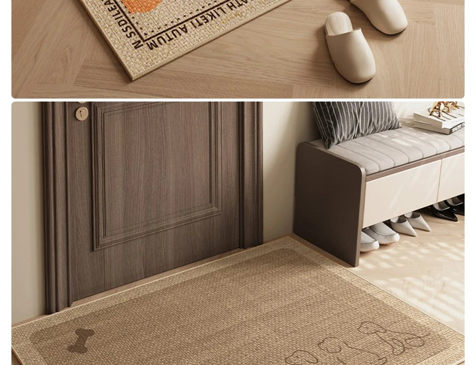 Plain Entrance Non-Slip Rectangle Rug