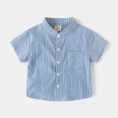 Short Sleeve Polo Shirt for Children Casual Mandarin