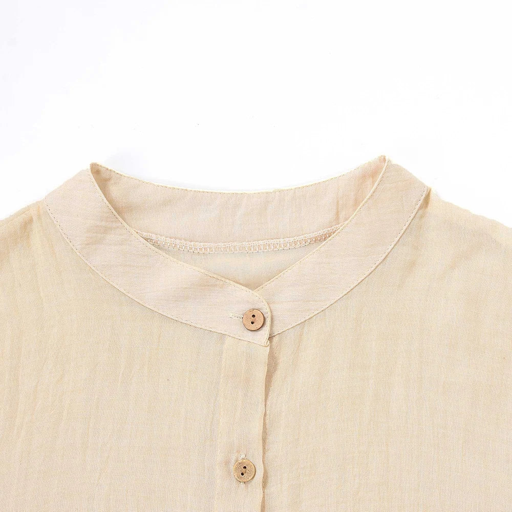 Women's Spring Solid Cotton Linen Shirt Dress Ladies Loose Dress Long Tops Blouse Plus Size Clothes Clothing 2024