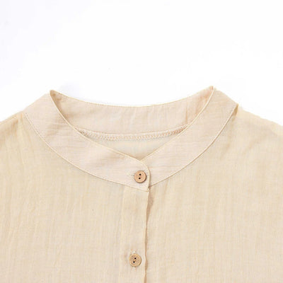 Women's Spring Solid Cotton Linen Shirt Dress Ladies Loose Dress Long Tops Blouse Plus Size Clothes Clothing 2024