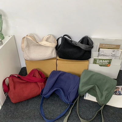 Women Large Capacity Cotton Linen Shoulder Tote Bag