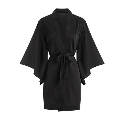 long cotton kimono robes for women Cardigan Mini Dress Cotton Linen Long Sleeve Sashes Dresse Robe Style Summer Loose