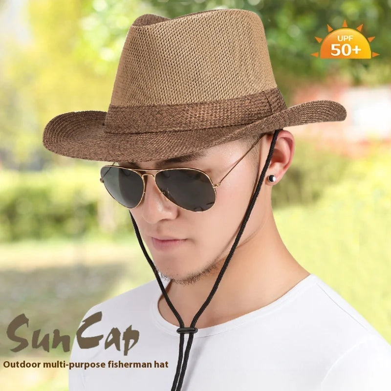 Summer Linen Hollowing Sun Hats British Gentleman