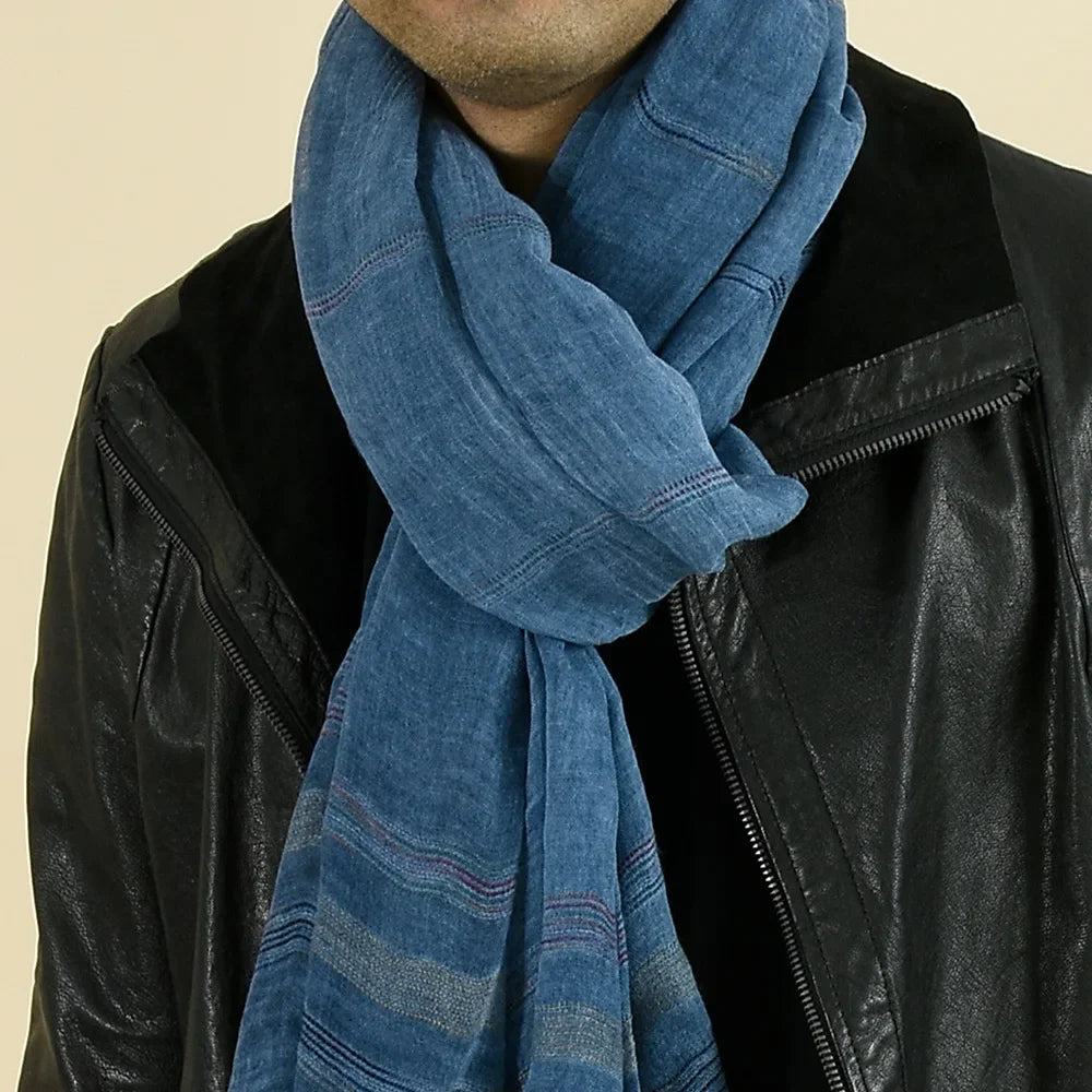 Fashion Men Scarf Cotton Linen Striped Men's Scarves