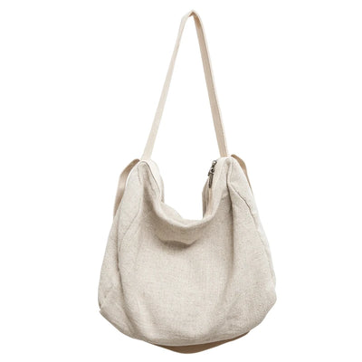 Women Large Capacity Cotton Linen Shoulder Tote Bag