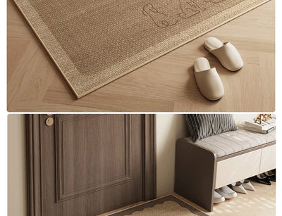Plain Entrance Non-Slip Rectangle Rug