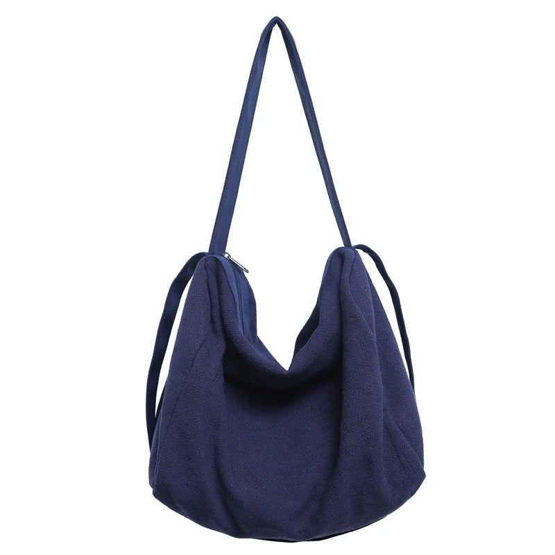 Women Large Capacity Cotton Linen Shoulder Tote Bag