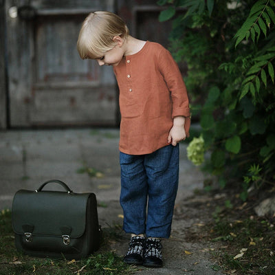 Chic Casual Cotton Linen Shirt Children's 2024 New Retro