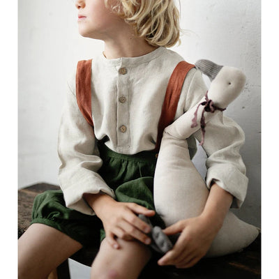 Chic Casual Cotton Linen Shirt Children's 2024 New Retro