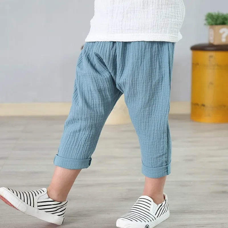 Children's Solid Linen Pants