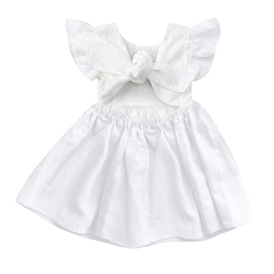 2025 Summer Kids Girls Dress Cotton Linen