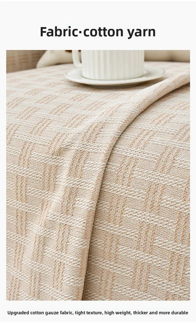 1PC Cotton Linen Sofa Throw Blanket