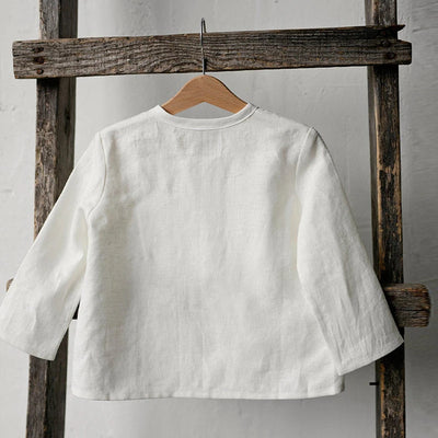 Chic Casual Cotton Linen Shirt Children's 2024 New Retro