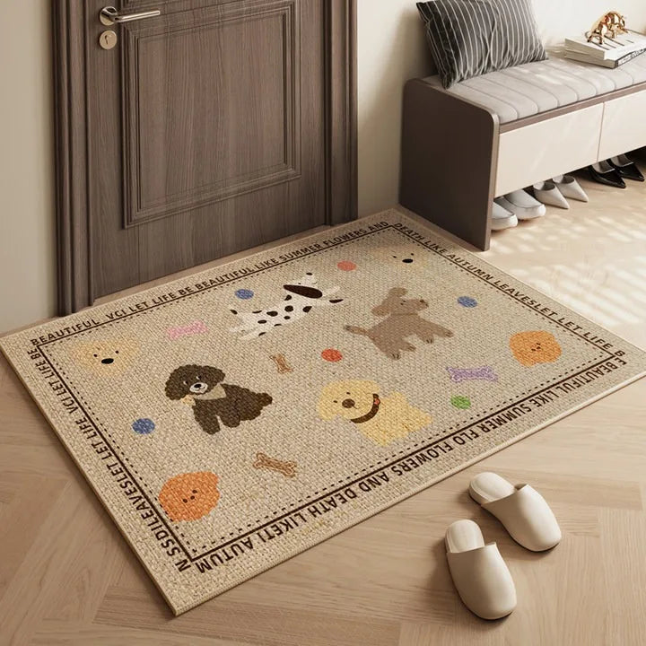 Plain Entrance Non-Slip Rectangle Rug