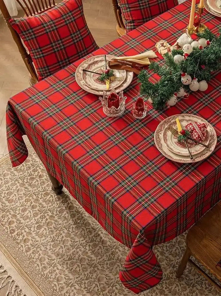 Christmas Checkered Tablecloth Rectangular