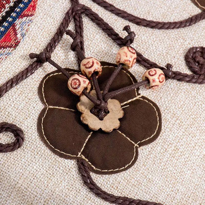 Vintage Linen Handbag for Women National Style Handle Bag