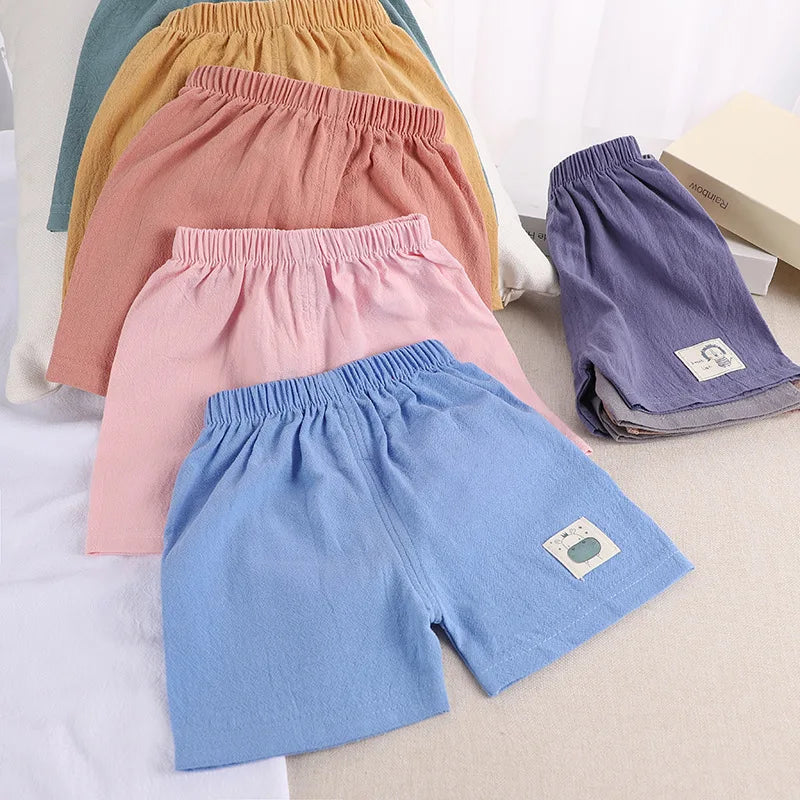 Kids’ Cotton Linen Summer Shorts (1–5Y)