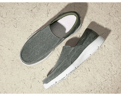 Men’s Summer Breathable Canvas Shoes Lightweight Slip-On Casual Flats