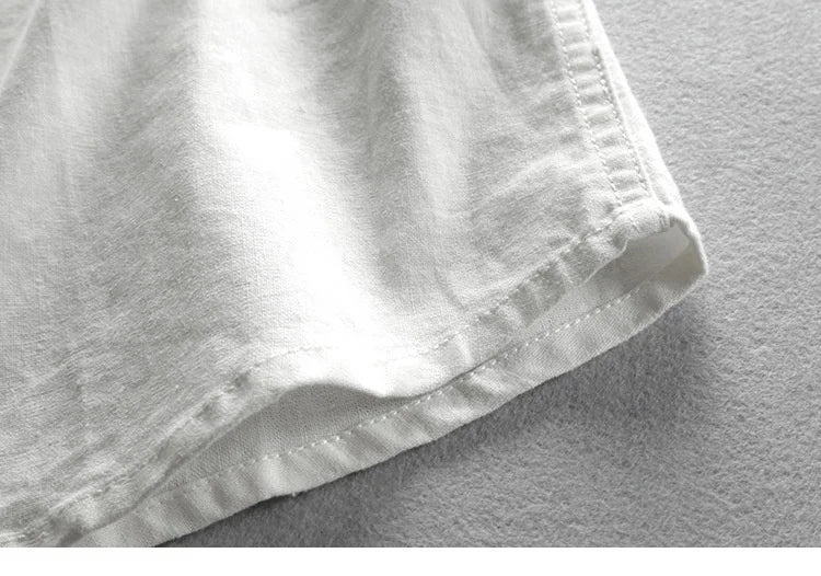 Men’s Cotton Linen Casual Long Sleeve Shirt