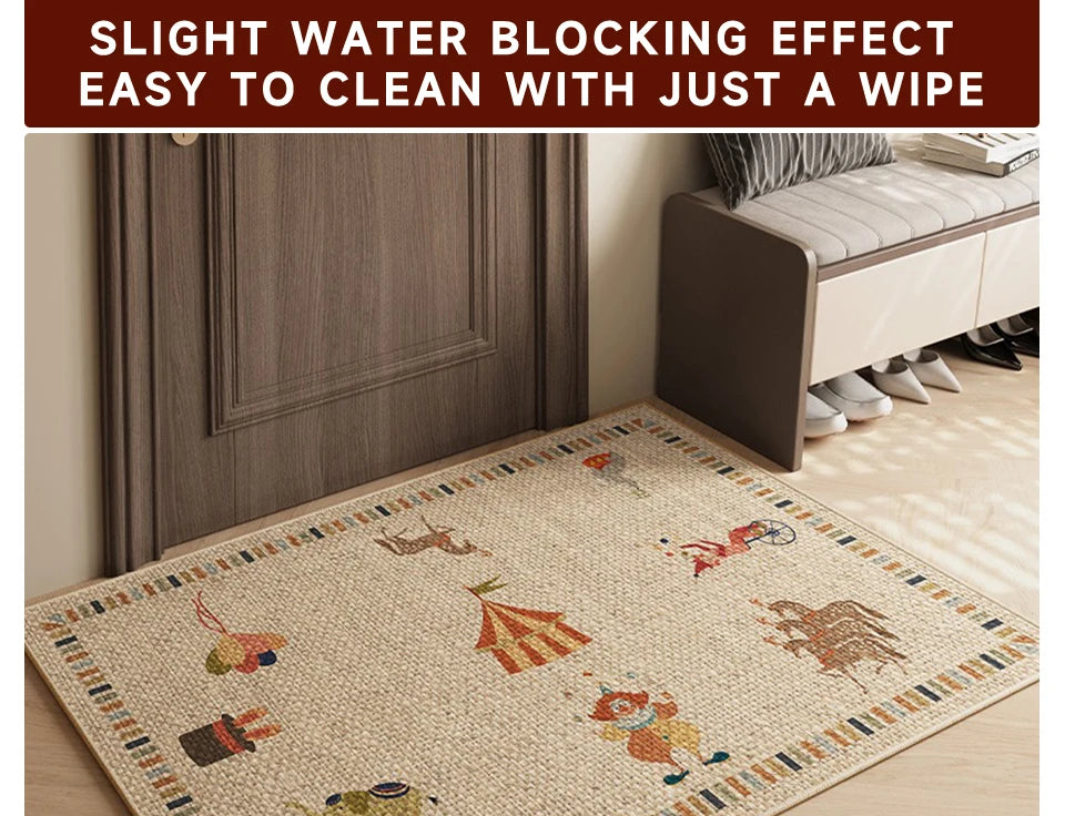 Plain Entrance Non-Slip Rectangle Rug