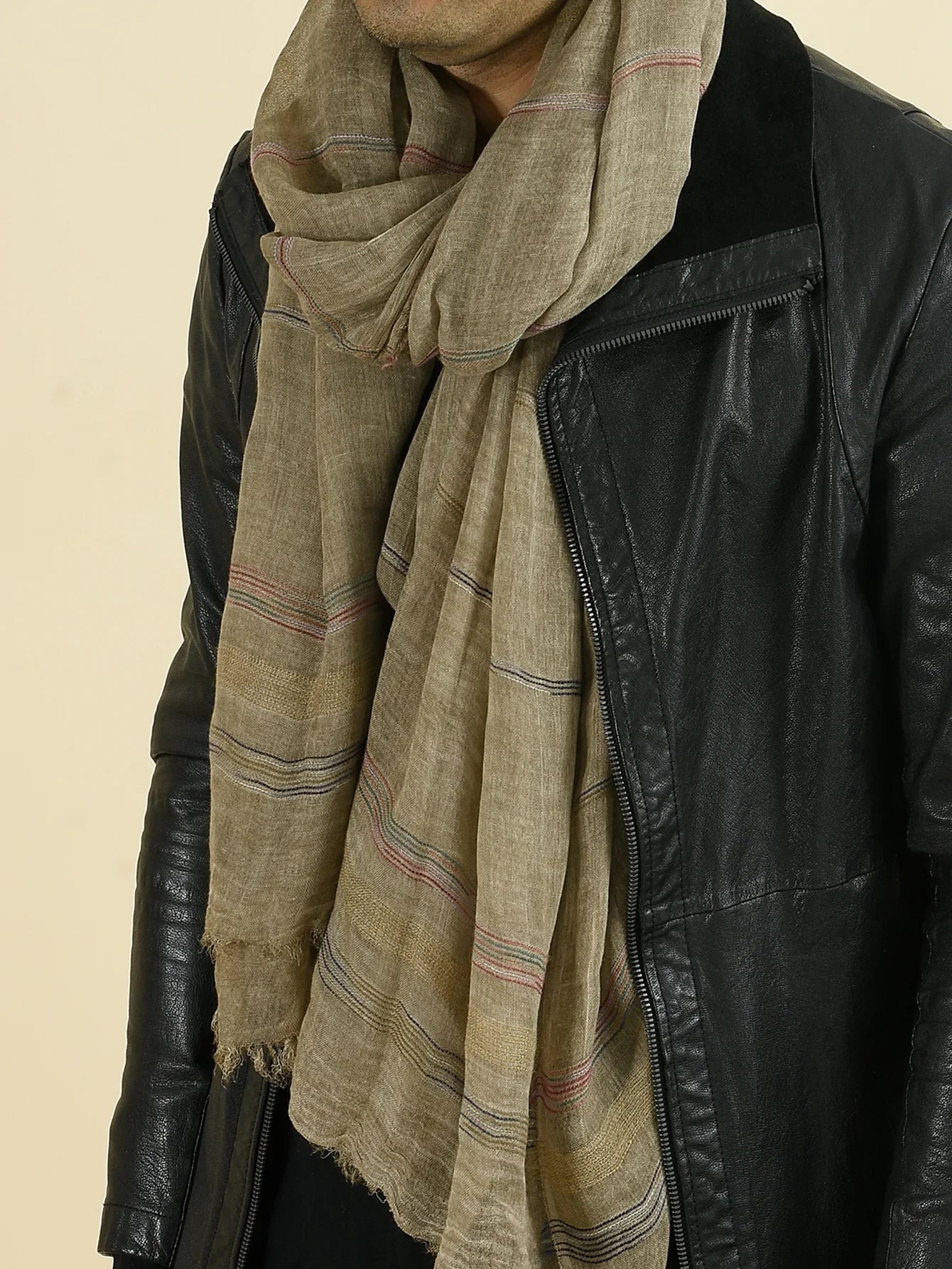 Fashion Men Scarf Cotton Linen Striped Men's Scarves