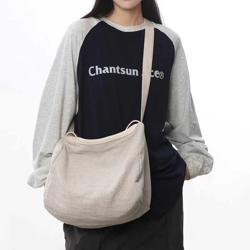 Women Large Capacity Cotton Linen Shoulder Tote Bag