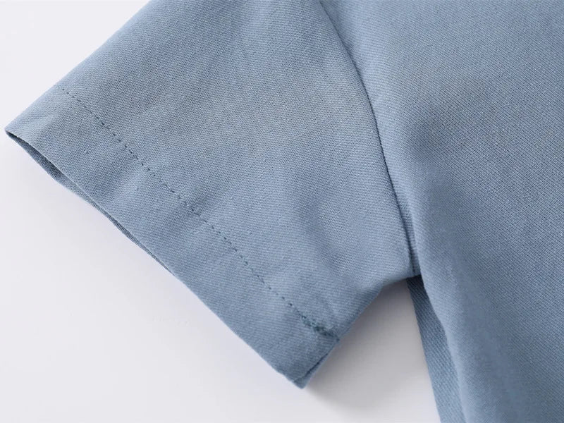 Short Sleeve Polo Shirt for Children Casual Mandarin