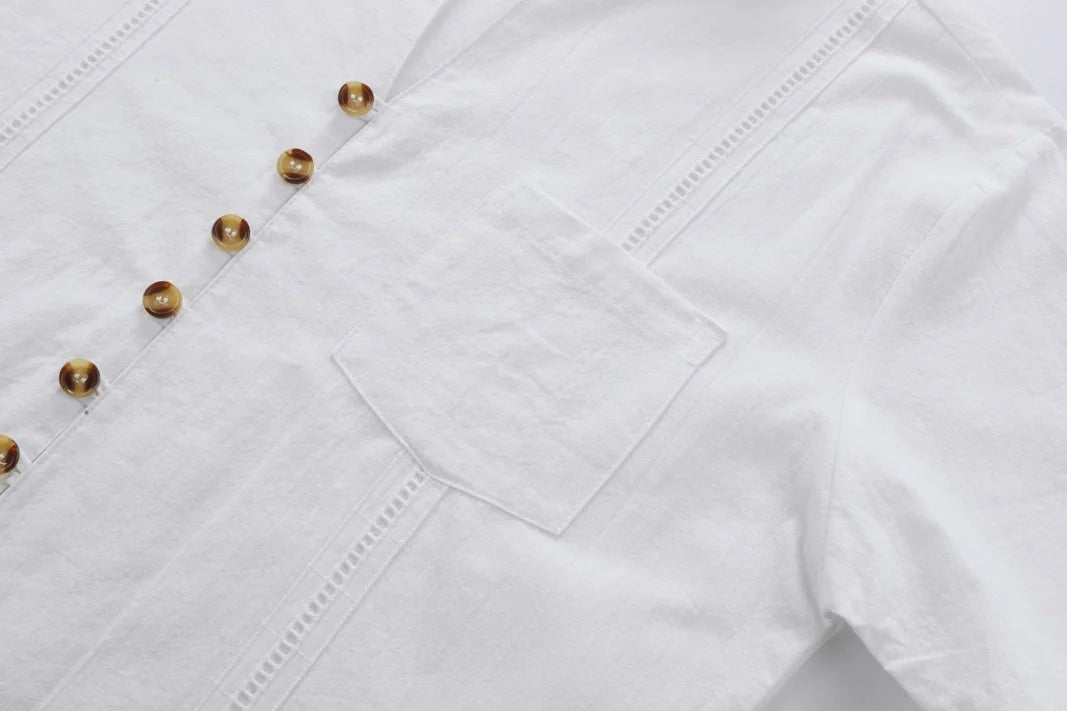 Men's Retro Cotton And Linen Set Long Pants