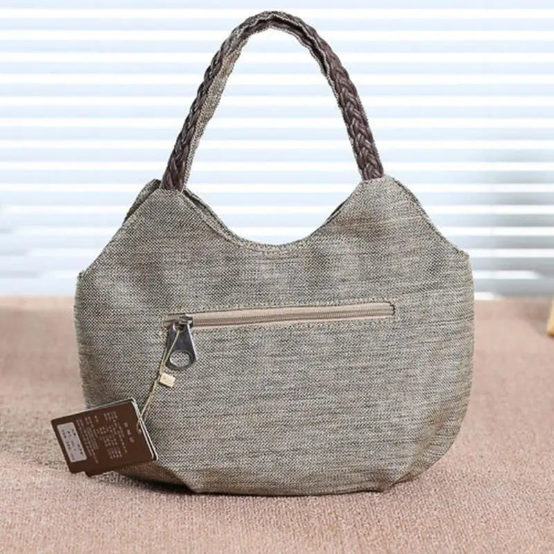 Vintage Linen Handbag for Women National Style Handle Bag