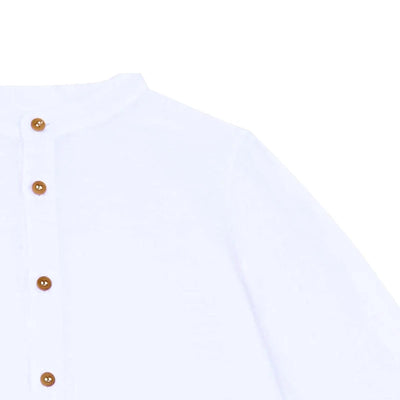 Boys White Linen Shirt Autumn male
