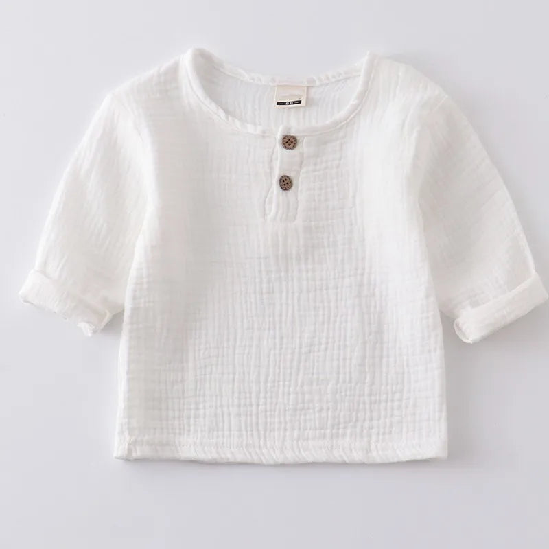 children t shirts fashion linen pleated boys t shirt