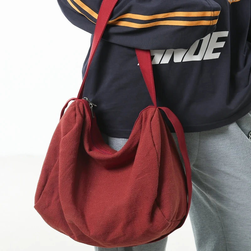 Women Large Capacity Cotton Linen Shoulder Tote Bag