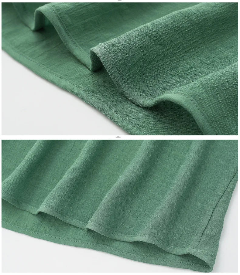 Grandma's Summer Home Suit Printed Middle Aged Mother Pajamas Short Sleeved Cotton Linen Sleepwear Women Two-Piece Set XL-4XL