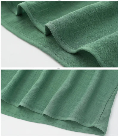 Grandma's Summer Home Suit Printed Middle Aged Mother Pajamas Short Sleeved Cotton Linen Sleepwear Women Two-Piece Set XL-4XL