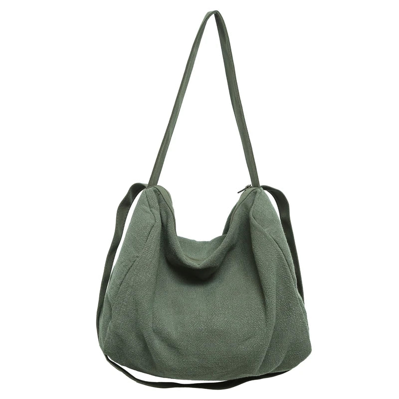 Women Large Capacity Cotton Linen Shoulder Tote Bag