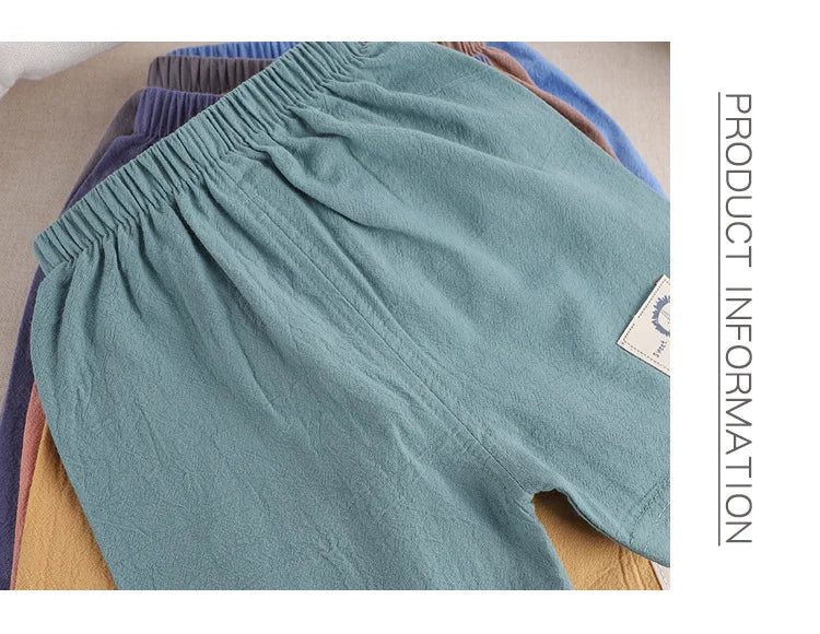 Kids’ Cotton Linen Summer Shorts (1–5Y)