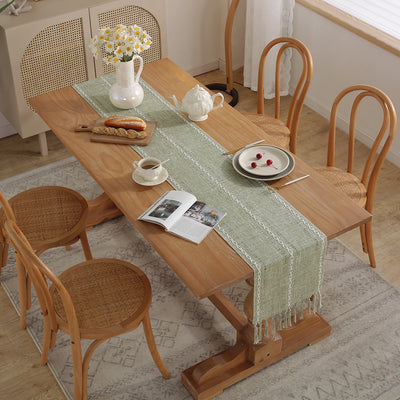 Rustic Embroidered Woven Polyester Fabric