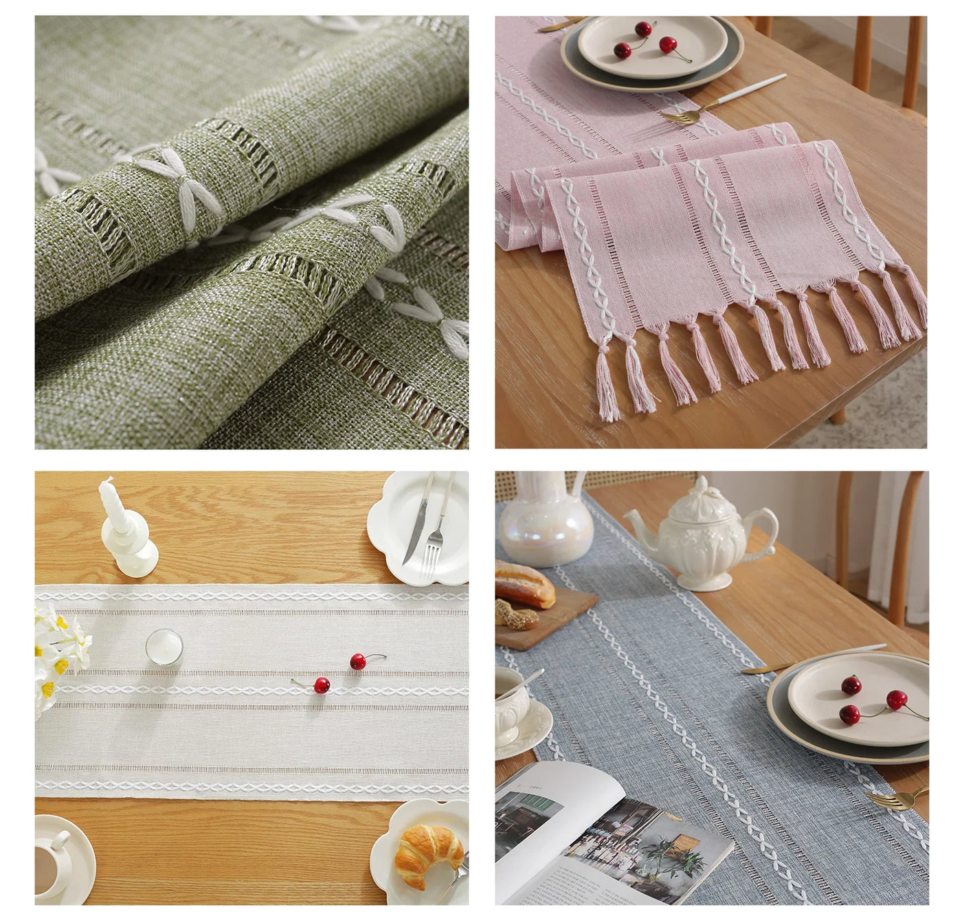 Rustic Embroidered Woven Polyester Fabric