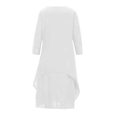 Women Elegant Linen White Dresses Bohemia Layering Vintage Robe Long Sleeve Loose Long Dress Female Autumn Vestidos