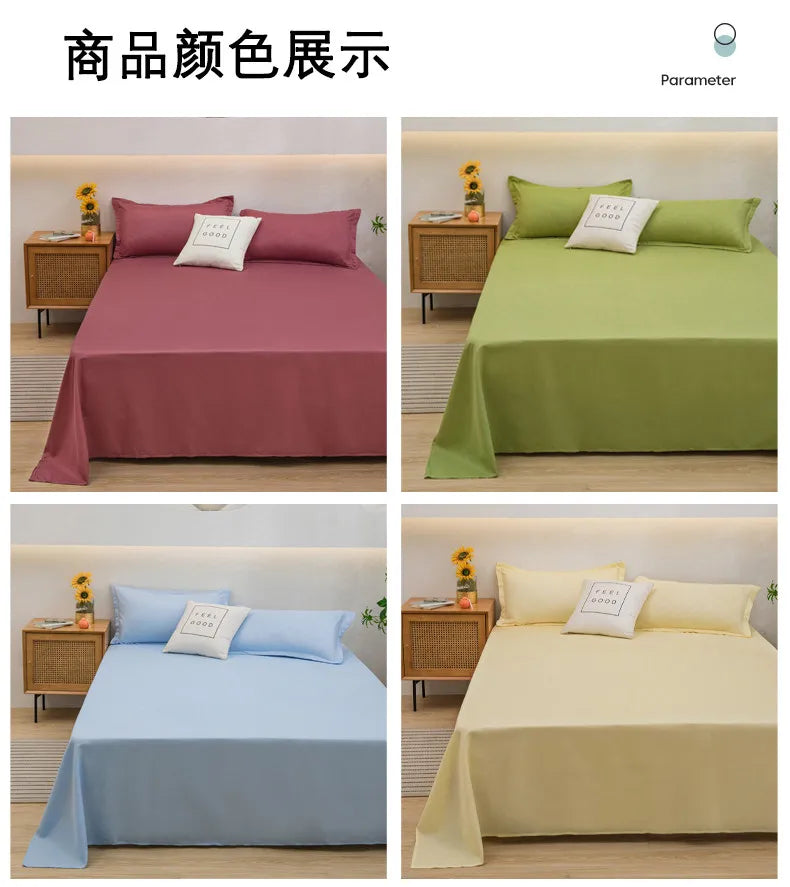 1 pc Bed Flat Sheet for Double Bed Plain Solid