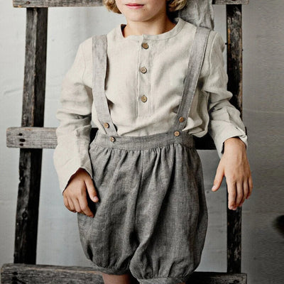 Chic Casual Cotton Linen Shirt Children's 2024 New Retro