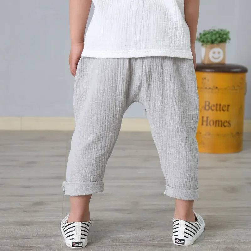 Children's Solid Linen Pants